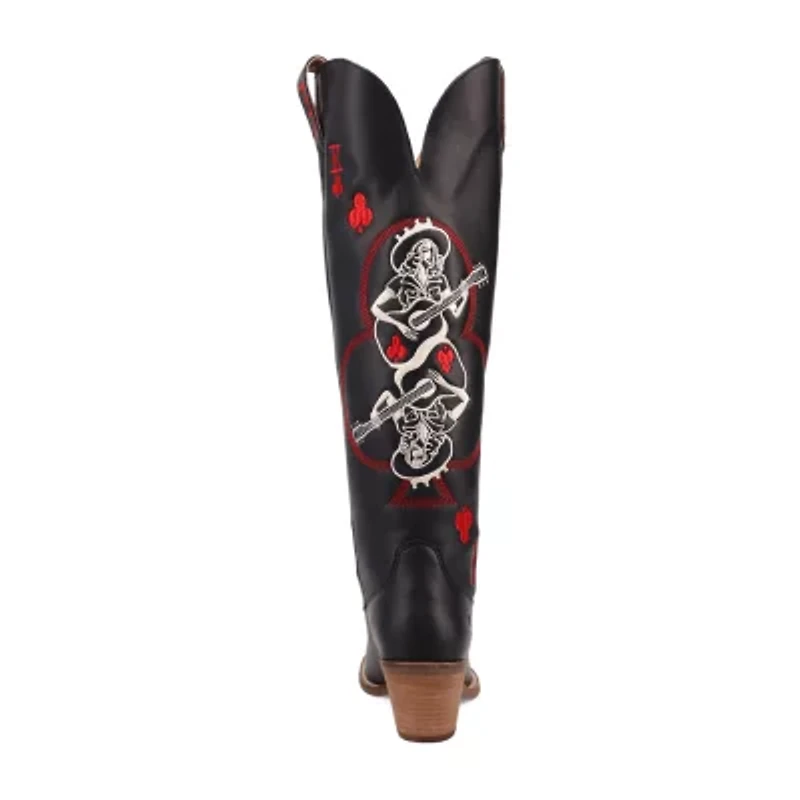 Dingo Womens King Of Clubs Stacked Heel Cowboy Boots