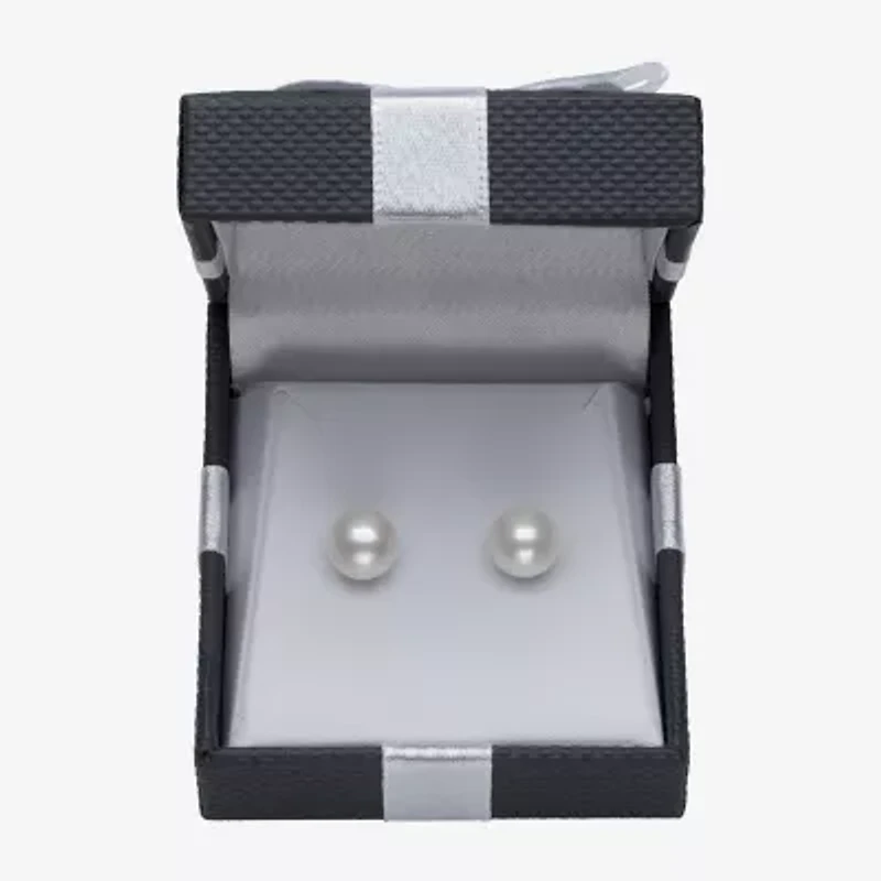 White Cultured Freshwater Pearl Sterling Silver Stud Earrings