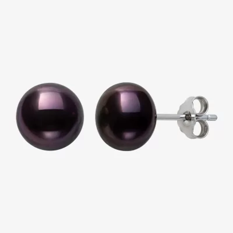 Dyed Cultured Freshwater Pearl Sterling Silver Stud Earrings