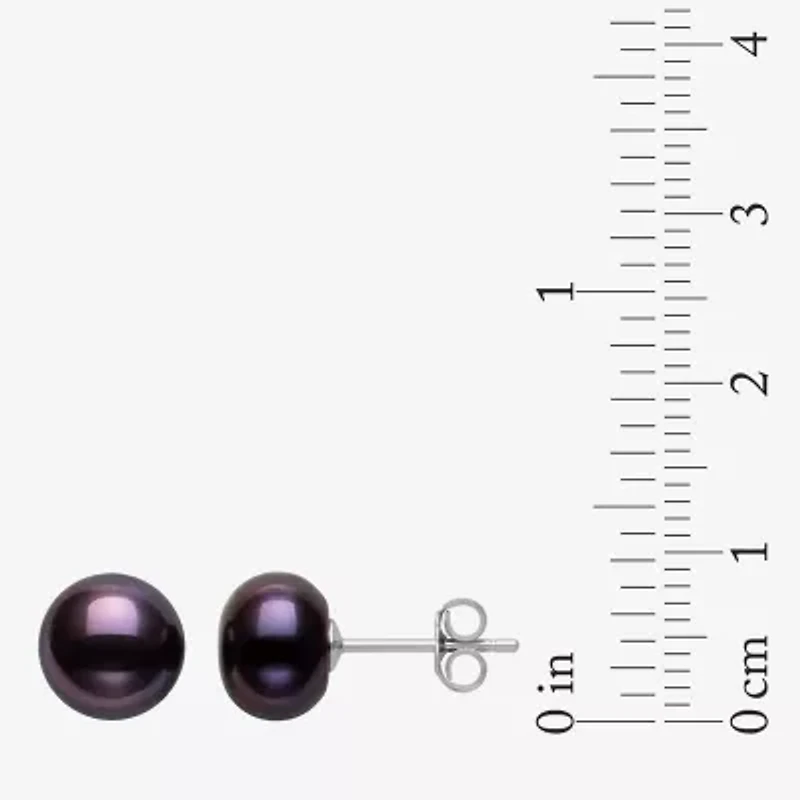 Dyed Cultured Freshwater Pearl Sterling Silver Stud Earrings