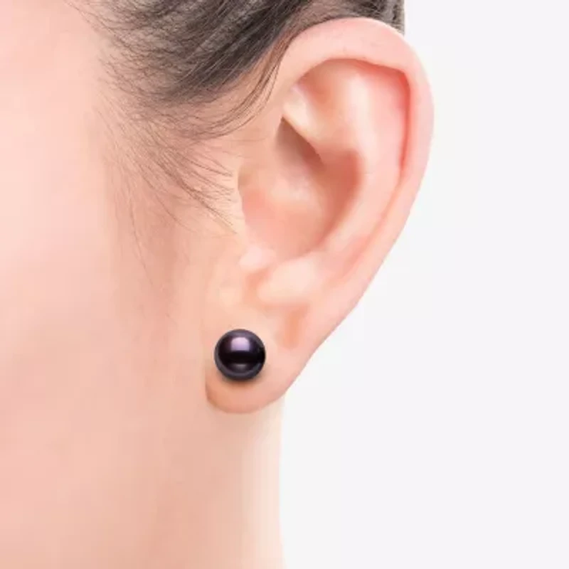 Dyed Cultured Freshwater Pearl Sterling Silver Stud Earrings