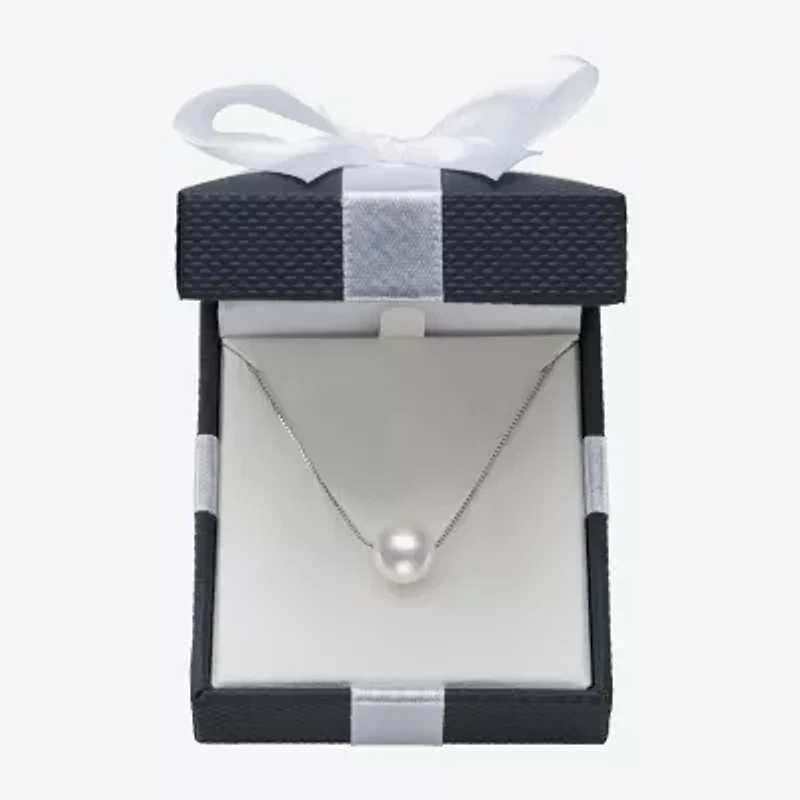 Womens White Cultured Freshwater Pearl Sterling Silver 18 Inch Pendant Necklace