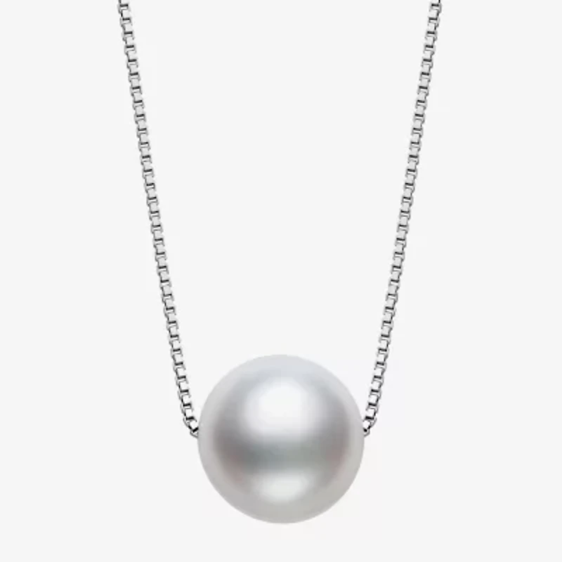 Womens White Cultured Freshwater Pearl Sterling Silver 18 Inch Pendant Necklace