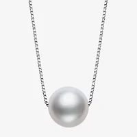 Womens White Cultured Freshwater Pearl Sterling Silver 18 Inch Pendant Necklace