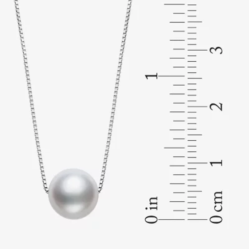 Womens White Cultured Freshwater Pearl Sterling Silver 18 Inch Pendant Necklace