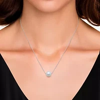 Womens White Cultured Freshwater Pearl Sterling Silver 18 Inch Pendant Necklace