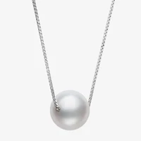 Womens White Cultured Freshwater Pearl Sterling Silver 18 Inch Pendant Necklace