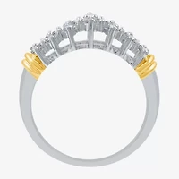 1/2 CT.T.W. Natural Diamond 10K Two-Tone Gold Pyramid Ring