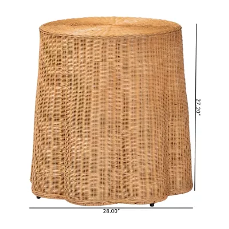 Palm Rattan End Table