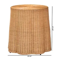 Palm Rattan End Table