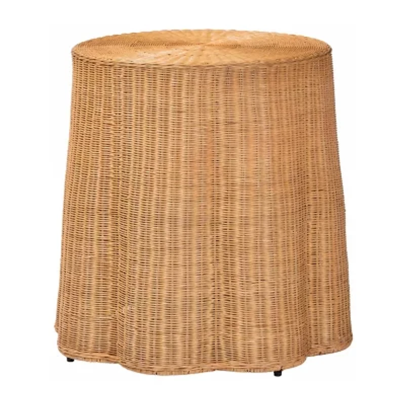 Palm Rattan End Table