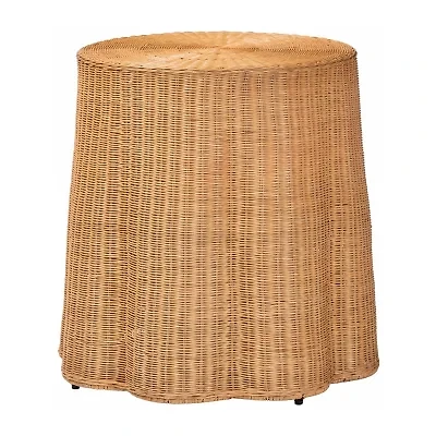 Palm Rattan End Table