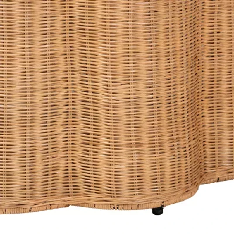 Palm Rattan End Table