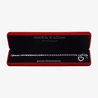 Sparkle Allure Womens Natural Diamond Accent Pure Silver Over Bronze Heart Inch Tennis Bracelet