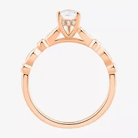Limited Quantities! Womens 1/2 CT. T.W. Natural White Diamond 14K Rose Gold Pear Side Stone Engagement Ring