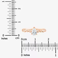 Limited Quantities! Womens 1/2 CT. T.W. Natural White Diamond 14K Rose Gold Pear Side Stone Engagement Ring