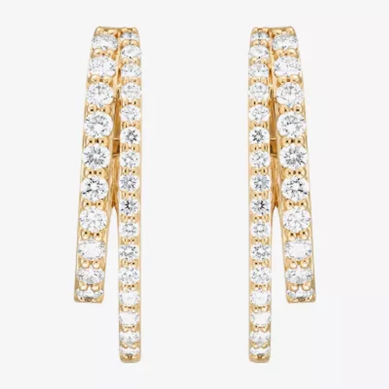 Limited Quantities! Womens 2 CT. T.W. Natural White Diamond 14K Gold 26.2mm Hoop Earrings