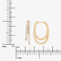 Limited Quantities! Womens 2 CT. T.W. Natural White Diamond 14K Gold 26.2mm Hoop Earrings