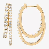 Limited Quantities! Womens 2 CT. T.W. Natural White Diamond 14K Gold 26.2mm Hoop Earrings