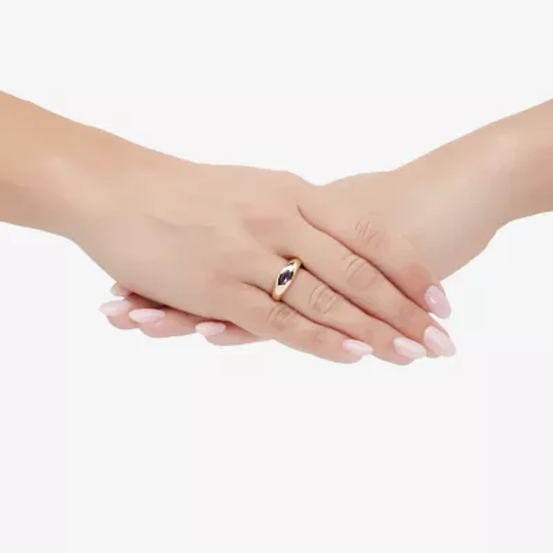 Limited Quantities! Womens 6.5MM Genuine Purple Amethyst 14K Gold Marquise Band