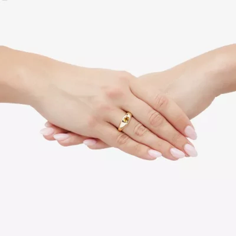 Limited Quantities! Womens 7.5MM Genuine Orange Citrine 14K Gold Oval Band