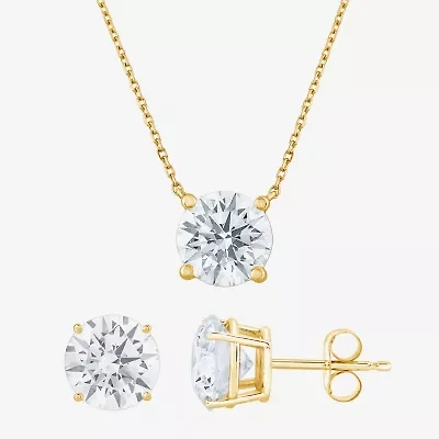 (G-H, Si2) Womens 5 CT. T.W. Lab Grown White Diamond 10K Gold Round 2-pc. Jewelry Set