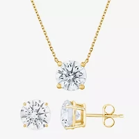 (G-H, Si2) Womens 5 CT. T.W. Lab Grown White Diamond 10K Gold Round 2-pc. Jewelry Set