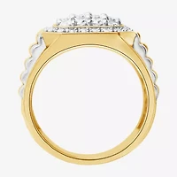 (F,Si2) Mens 1 1/2 CT. T.W. Lab Grown Diamond 10K Two Tone Gold Fashion Ring