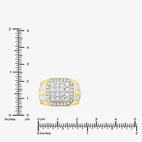 (F,Si2) Mens 1 1/2 CT. T.W. Lab Grown Diamond 10K Two Tone Gold Fashion Ring