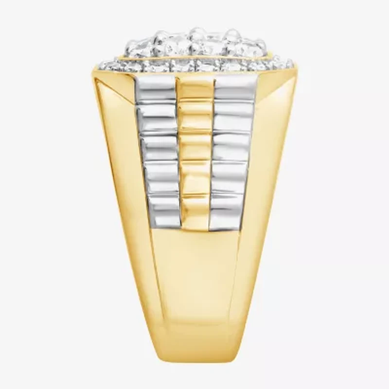 (F,Si2) Mens 1 1/2 CT. T.W. Lab Grown Diamond 10K Two Tone Gold Fashion Ring