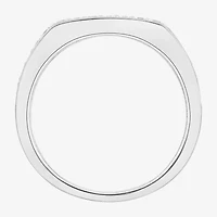 (F,Si2) Mens 1/2 CT. T.W. Lab Grown White Diamond Sterling Silver Fashion Ring