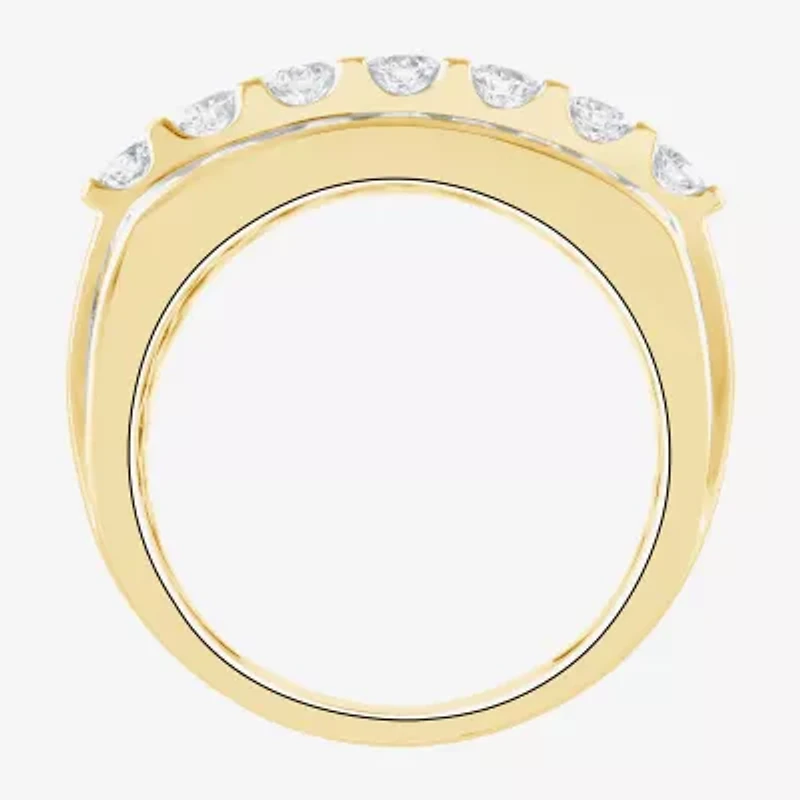 F / Vs2 Mens 4MM 2 1/2 CT. T.W. Lab Created White Diamond 10K Gold Band