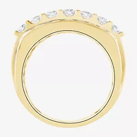 F / Vs2 Mens 4MM 2 1/2 CT. T.W. Lab Created White Diamond 10K Gold Band