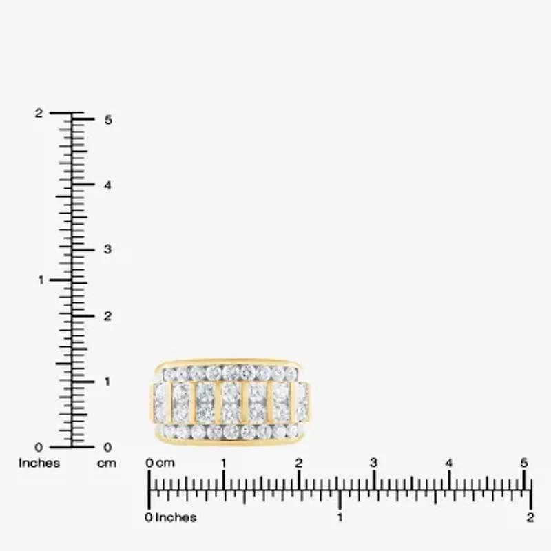 F / Vs2 Mens 4MM 2 1/2 CT. T.W. Lab Created White Diamond 10K Gold Band