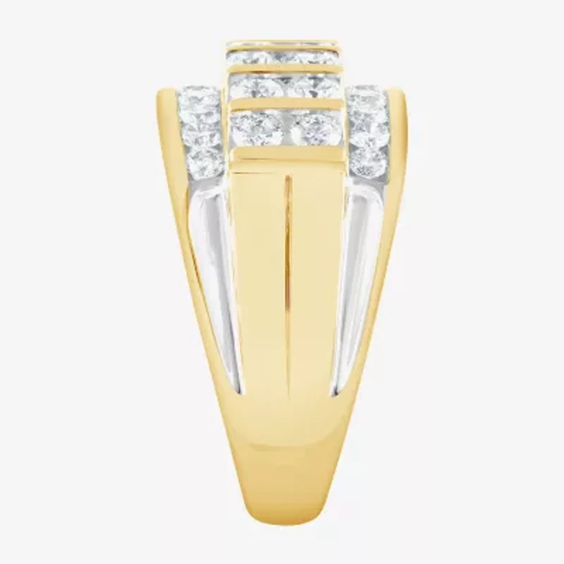 F / Vs2 Mens 4MM 2 1/2 CT. T.W. Lab Created White Diamond 10K Gold Band