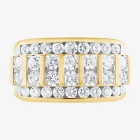F / Vs2 Mens 4MM 2 1/2 CT. T.W. Lab Created White Diamond 10K Gold Band