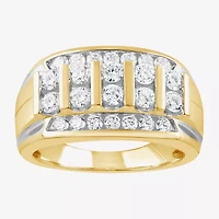 F / Vs2 Mens 3.5MM 1 1/2 CT. T.W. Lab Grown White Diamond 10K Gold Band