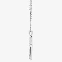 Cross (F, Si2) Mens 1 CT. T.W. Lab Grown White Diamond Sterling Silver Cross 18 Inch Pendant Necklace