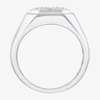 F, Si2 Mens 1 1/2 CT. T.W. Lab Grown White Diamond Sterling Silver Cluster Fashion Ring