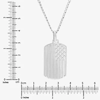 Mens Sterling Silver 22 Inch Pendant Necklace