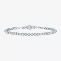 (G-H / Si2-I1) Womens 2 CT. T.W. Lab Grown White Diamond Sterling Silver 7.25 Inch Tennis Bracelet