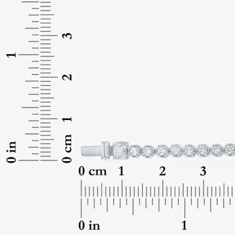 (G-H / Si2-I1) Womens 2 CT. T.W. Lab Grown White Diamond Sterling Silver 7.25 Inch Tennis Bracelet