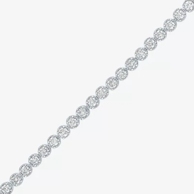 (G-H / Si2-I1) Womens 2 CT. T.W. Lab Grown White Diamond Sterling Silver 7.25 Inch Tennis Bracelet