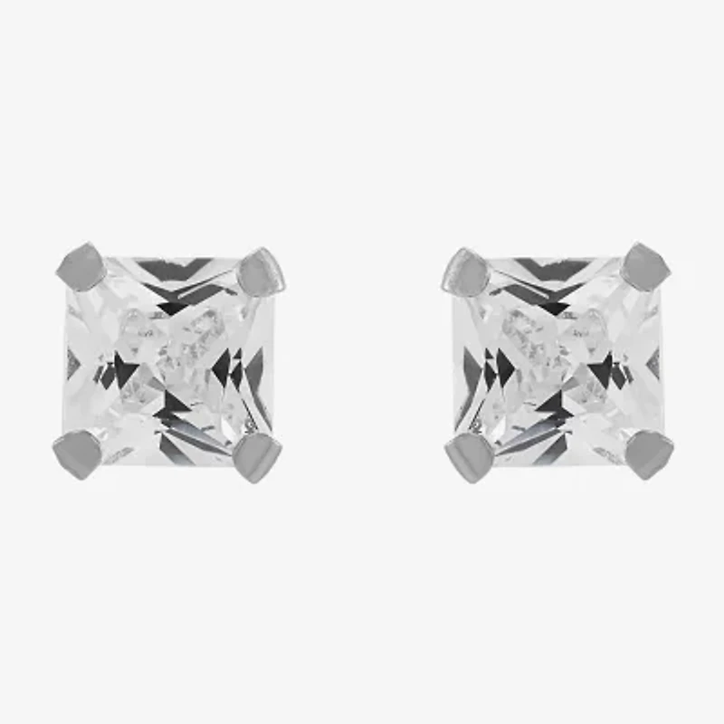 Limited Quantities! White Cubic Zirconia 14K White Gold 4mm Stud Earrings