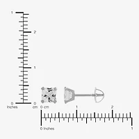 Limited Quantities! White Cubic Zirconia 14K White Gold 4mm Stud Earrings