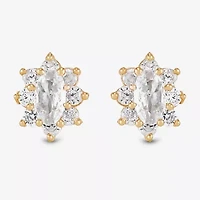 Limited Quantities! White Cubic Zirconia 14K Gold 7.2mm Stud Earrings
