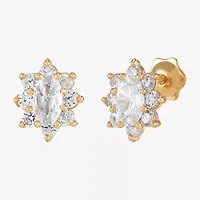 Limited Quantities! White Cubic Zirconia 14K Gold 7.2mm Stud Earrings