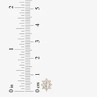 Limited Quantities! White Cubic Zirconia 14K Gold 7.2mm Stud Earrings