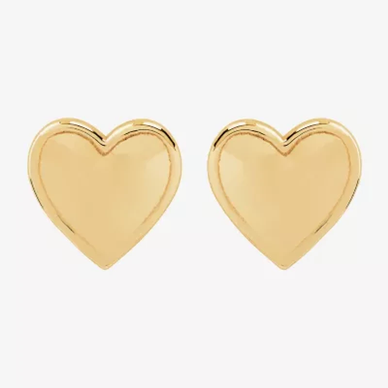 Limited Quantities! 14K Gold 7.2mm Heart Stud Earrings