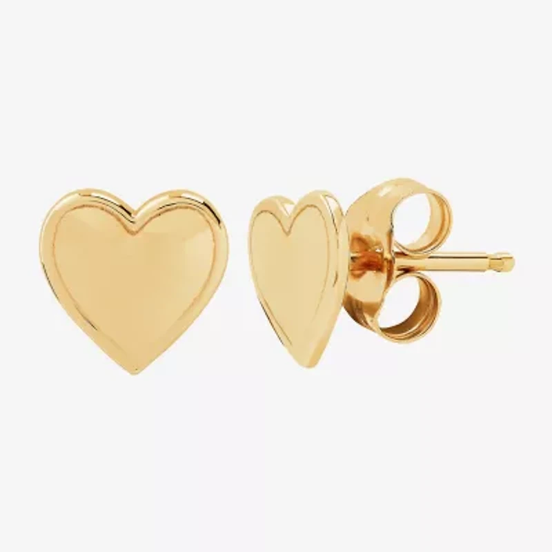 Limited Quantities! 14K Gold 7.2mm Heart Stud Earrings